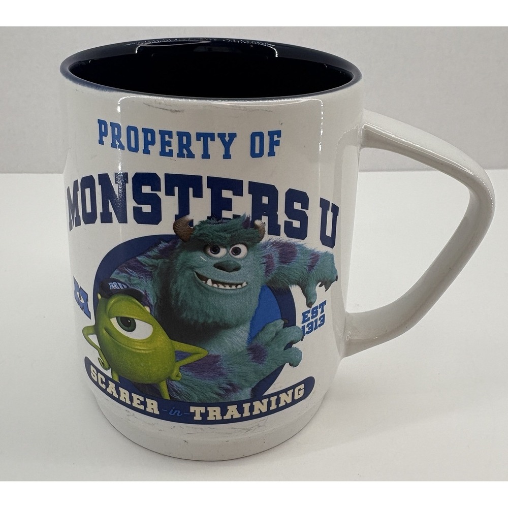 Disney Pixar Monsters Inc University Coffee‎ Mug Mike/Sulley "Scarer In Trainer"